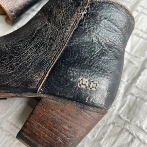 Cobbler Ankle Booties Genuine Natural Leather Handmade Distressed - Picture 4 of 15